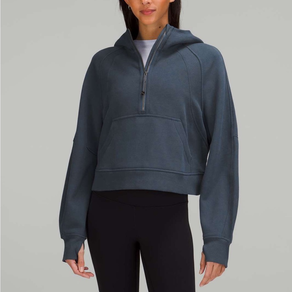 Lululemon Scuba Iron Blue oversized half zip hoodie xs/s